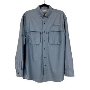 L.L. Bean Tropicwear Shirt Size M Blue Button- Up Performance Wear Vented